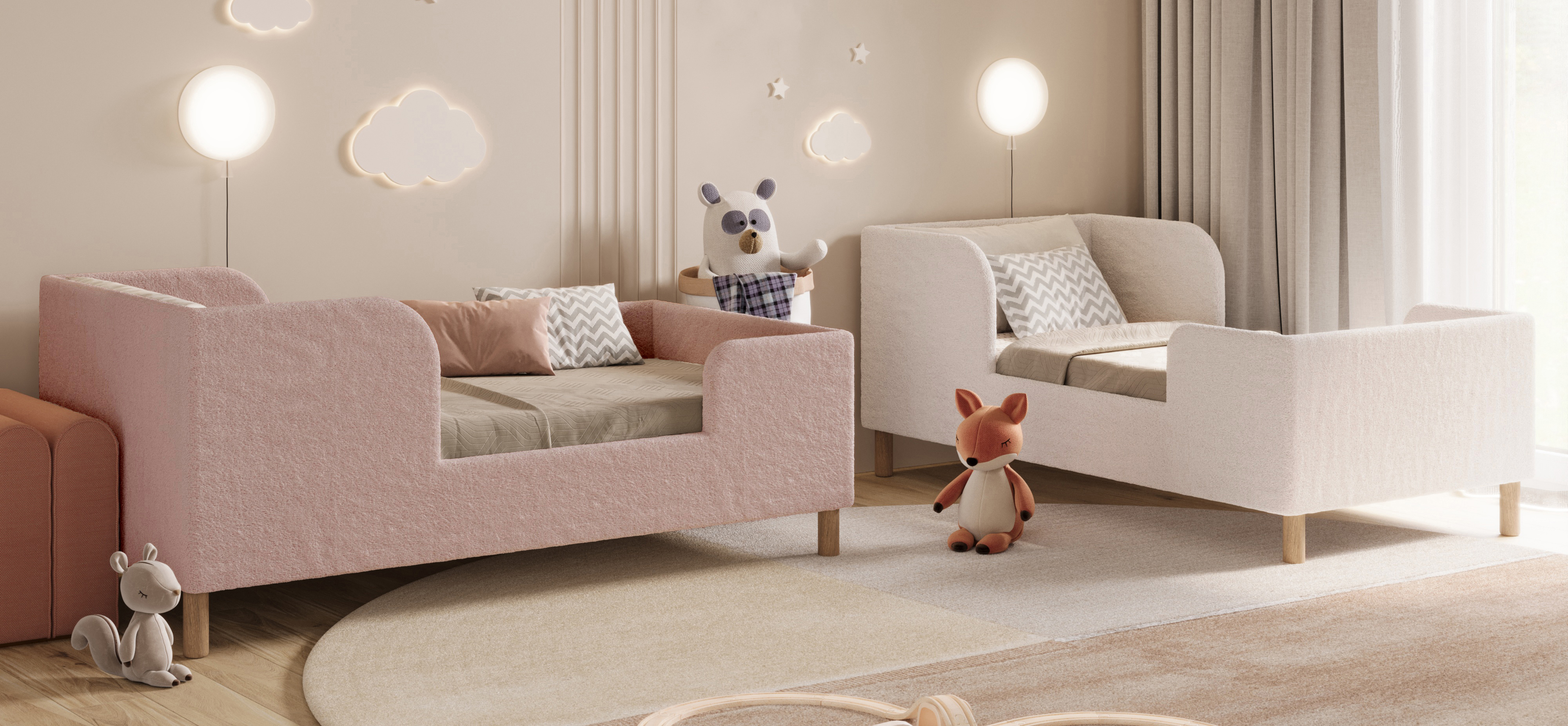 Detské postele so zábranou pre dve deti FILI 80x160cmcrop